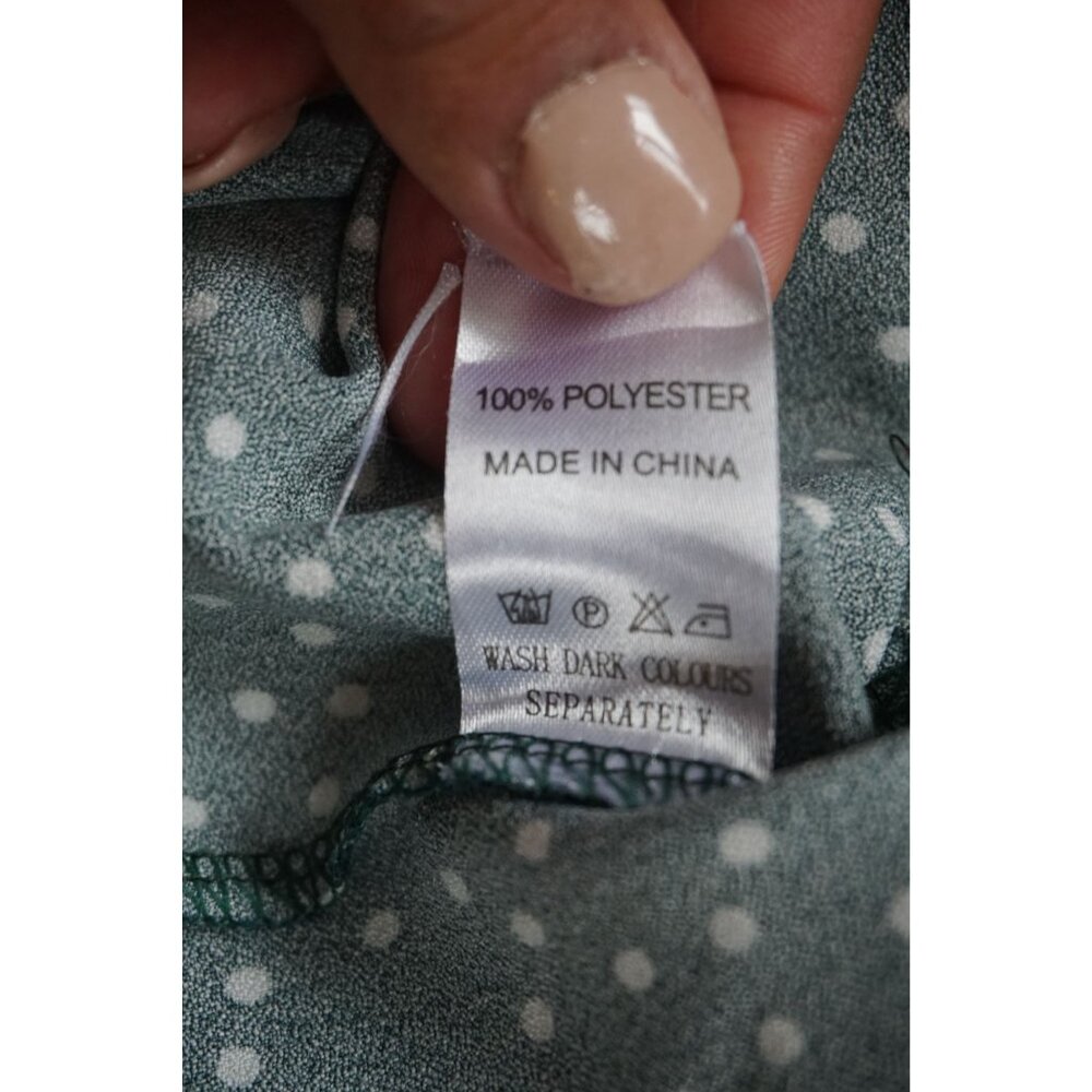 Naggoo Women's Green Polka Dot Ruffle Dress - Size M - Picture 4 of 5